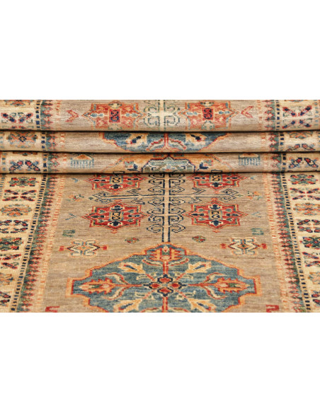 Hand Made Rug Kazak Fine Pakistan 82x244 Beige