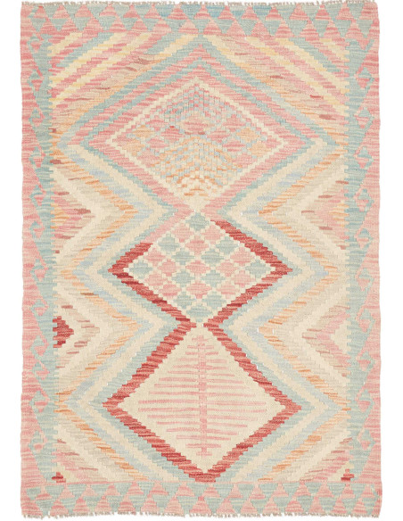 Hand Made Rug Kilim Afghanistan 98x139 Pink Lig