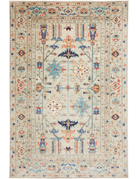 Hand Made Rug Kazak Fine Pakistan 203x299 Beige