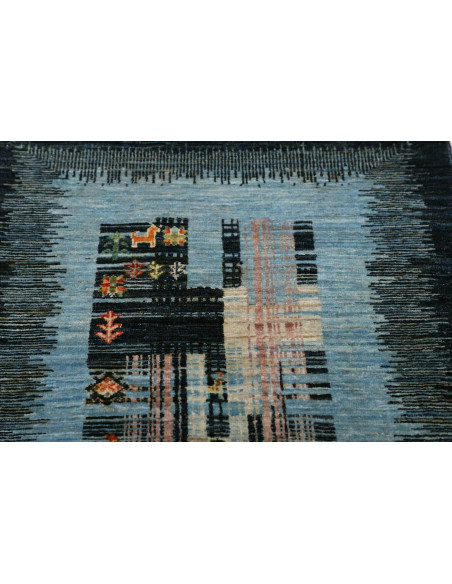 Hand Made Rug Gabbeh Nova Pakistan 75x296 Dark