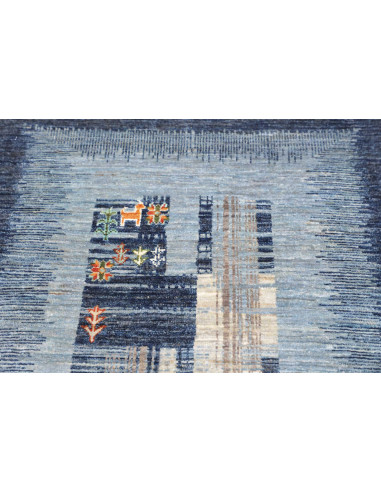 Hand Made Rug Gabbeh Nova Pakistan 81x300 Blue