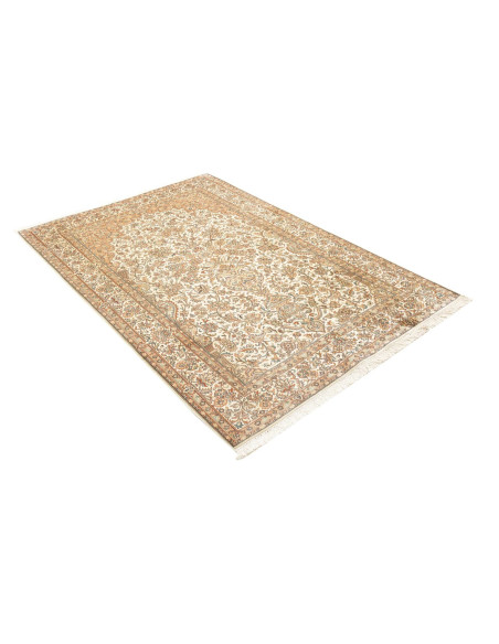 Rug Kashmir India maroon brown 126x186