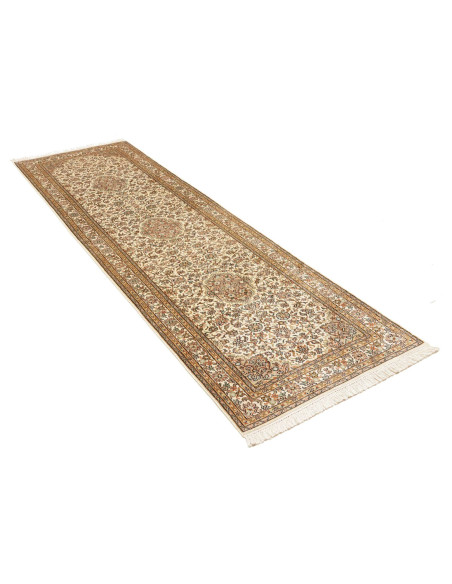 Rug Kashmir India maroon green 78x272