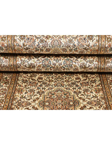 Rug Kashmir India maroon green 78x272