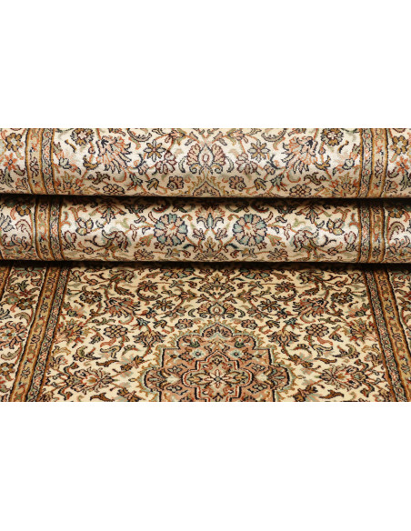 Rug Kashmir India maroon green 78x272