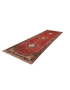 Hand Made Rug Hamadan Persia 135x416 Red Black 2