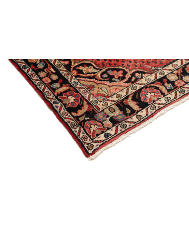Hand Made Rug Hamadan Persia 135x416 Red Black