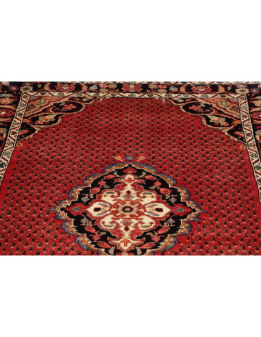 Hand Made Rug Hamadan Persia 135x416 Red Black