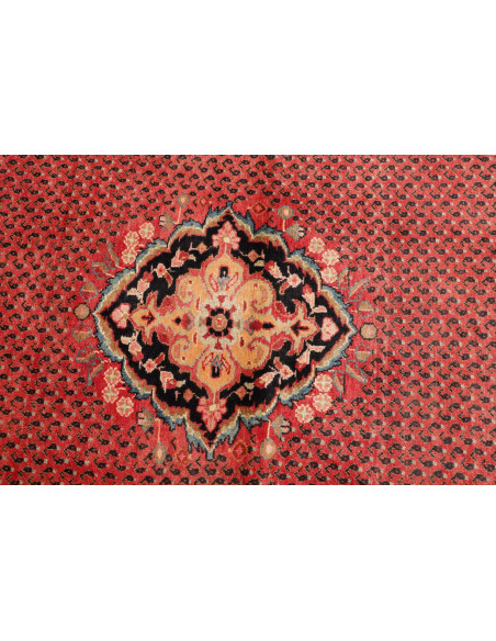 Hand Made Rug Hamadan Persia 135x416 Red Black