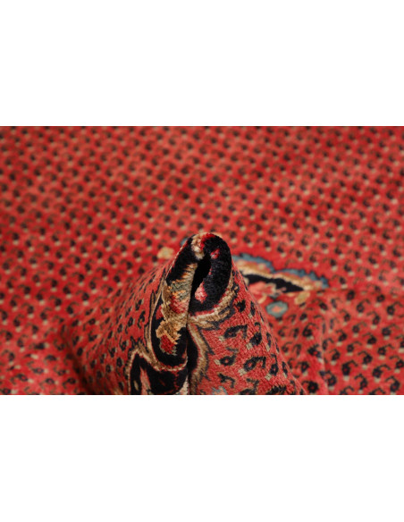 Hand Made Rug Hamadan Persia 135x416 Red Black