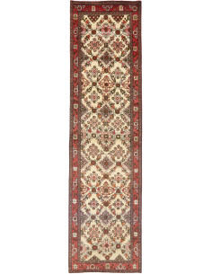 Hand Made Rug Hamadan Persia 100x368 Ivory Red