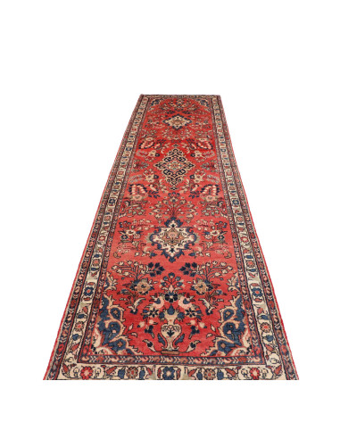 Hand Made Rug Hamadan Persia 110x418 Brick Red