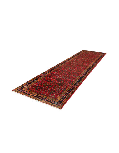 Hand Made Rug Hamadan Persia 122x420 Red Dark B