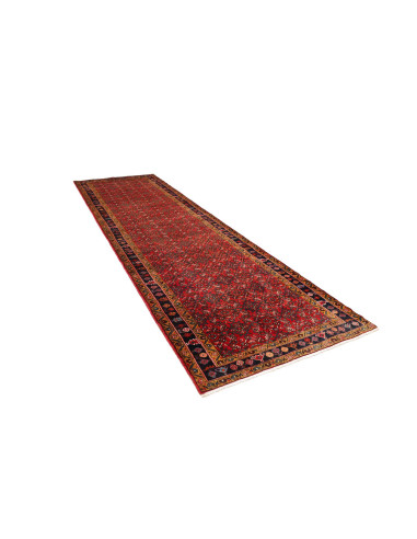 Hand Made Rug Hamadan Persia 122x420 Red Dark B