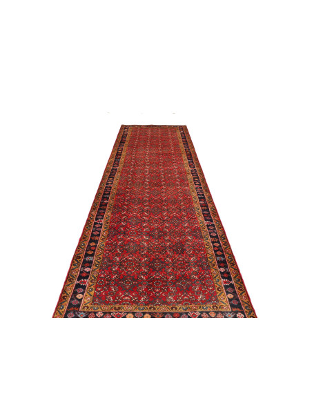 Hand Made Rug Hamadan Persia 122x420 Red Dark B
