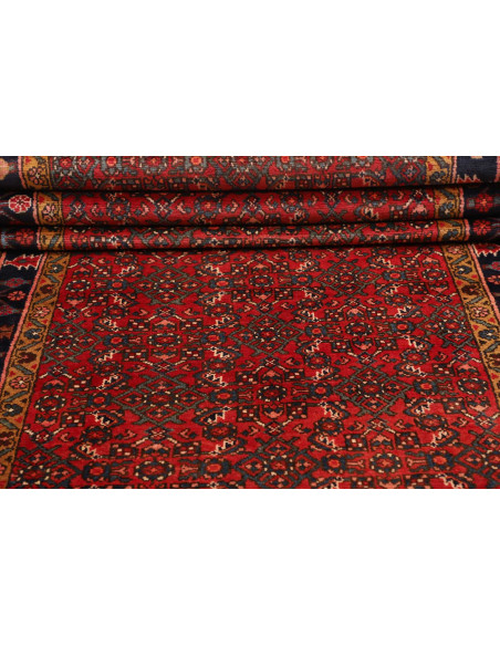 Hand Made Rug Hamadan Persia 122x420 Red Dark B