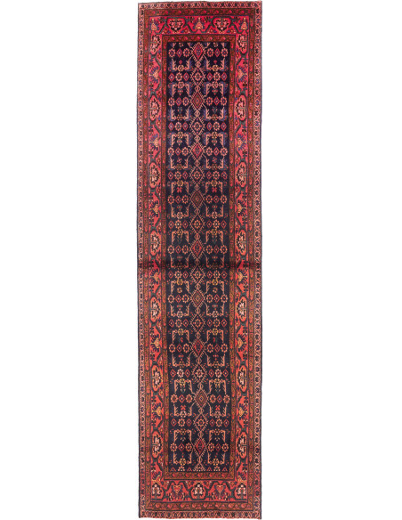 Hand Made Rug Hamadan Persia 110x443 Dark Blue