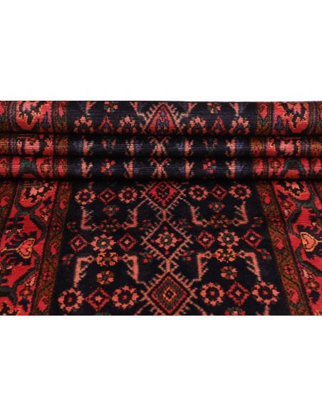 Hand Made Rug Hamadan Persia 110x443 Dark Blue