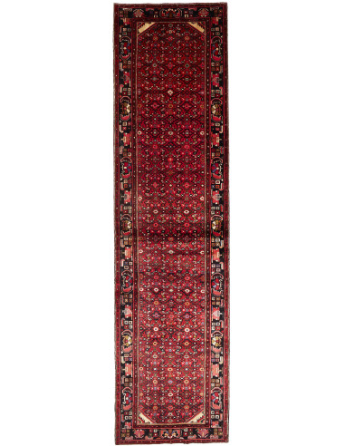 Hand Made Rug Hamadan Persia 120x480 Dark Red B
