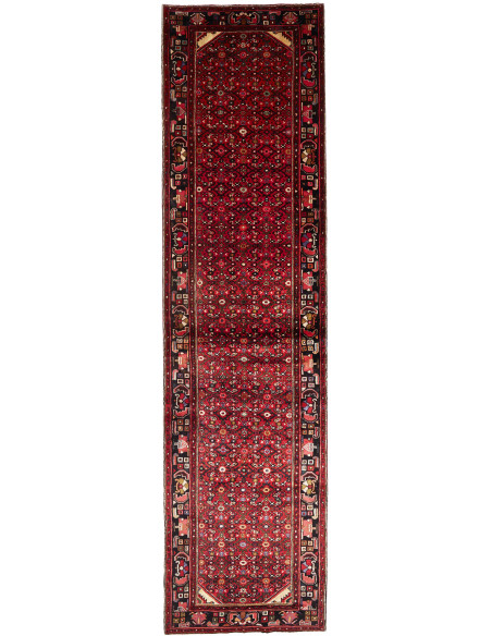 Hand Made Rug Hamadan Persia 120x480 Dark Red B