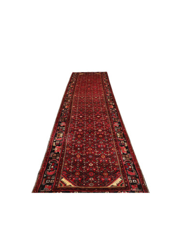Hand Made Rug Hamadan Persia 120x480 Dark Red B