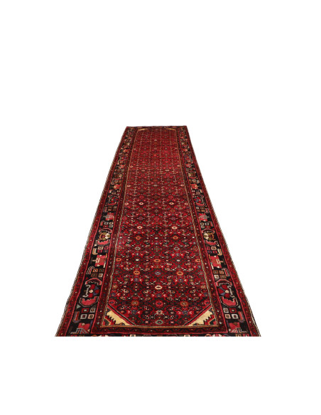 Hand Made Rug Hamadan Persia 120x480 Dark Red B