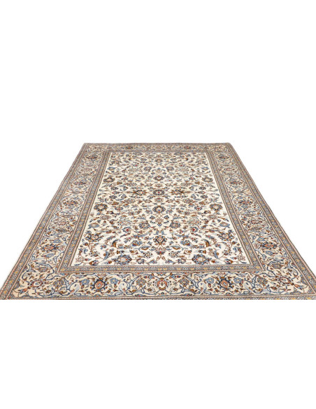 Hand Made Rug Kashan Persia 197x297 Ivory Blue