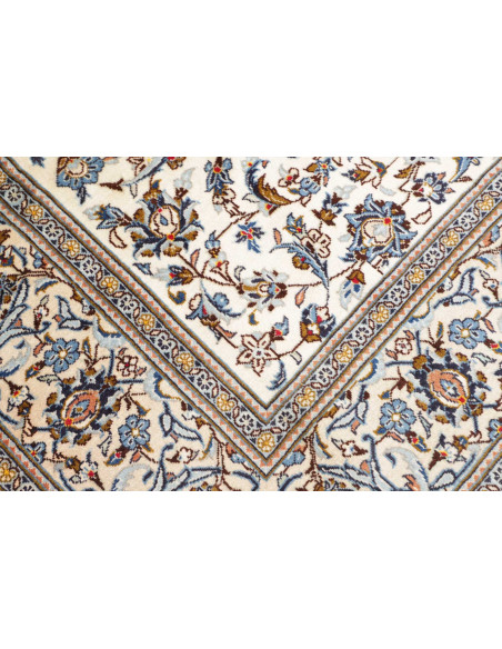 Hand Made Rug Kashan Persia 197x297 Ivory Blue