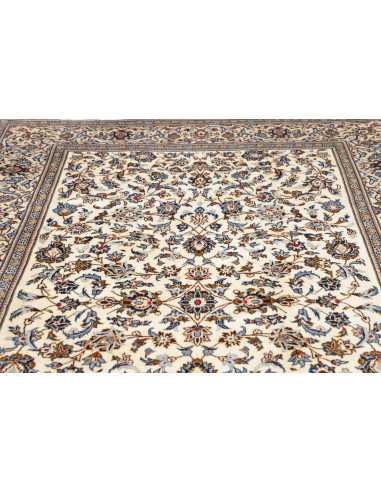 Hand Made Rug Kashan Persia 197x297 Ivory Blue