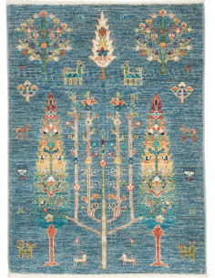 Hand Made Rug Floralia Pakistan 66x90 Blue Beig