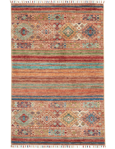 Hand Made Rug Istintia Pakistan 81x122 Rust Blu