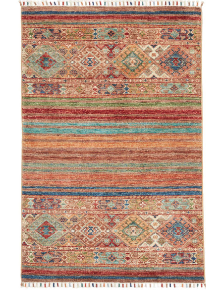 Hand Made Rug Istintia Pakistan 81x122 Rust Blu