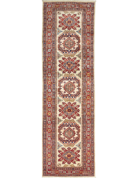 Hand Made Rug Kazak Fine Pakistan 82x268 Ivory