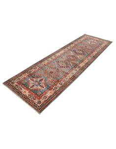 Hand Made Rug Kazak Fine Pakistan 85x271 Petrol 2