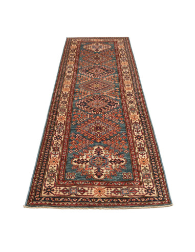Hand Made Rug Kazak Fine Pakistan 85x271 Petrol
