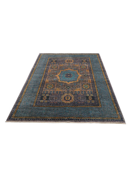 Hand Made Rug Kairo Pakistan 149x203 Petrol Blu