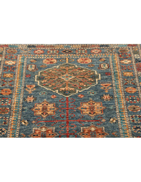 Hand Made Rug Kazak Fine Pakistan 79x301 Petrol