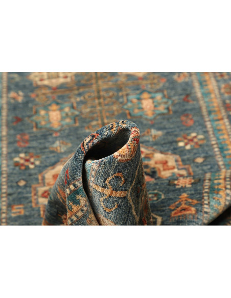 Hand Made Rug Kazak Fine Pakistan 79x301 Petrol