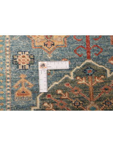 Hand Made Rug Kazak Fine Pakistan 79x301 Petrol