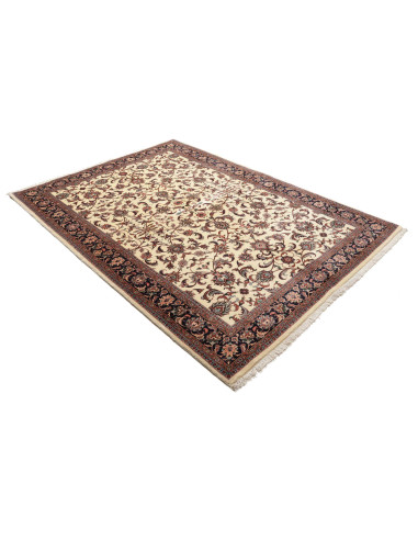 Tappeto Bidjar con seta Persia beige marrone 170x241