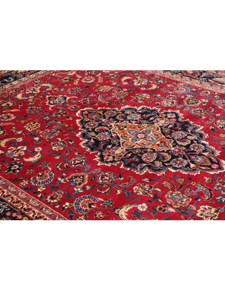 Hand Made Rug Mashad Persia 246x335 Red Dark Bl