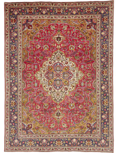 Hand Made Rug Tabriz Persia 247x340 Ruby Red Mi