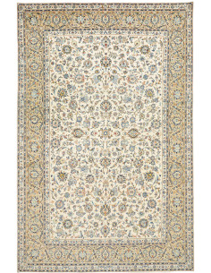 Hand Made Rug Kashan Persia 237x360 Ivory Blue