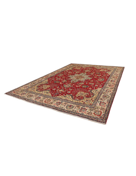 Hand Made Rug Tabriz Persia 290x385 Red Ivory