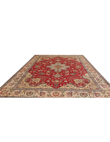 Hand Made Rug Tabriz Persia 290x385 Red Ivory