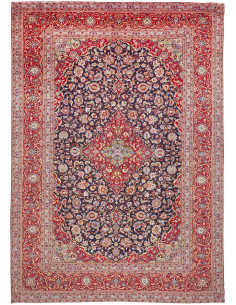 Hand Made Rug Kashan Persia 308x428 Red Dark Bl