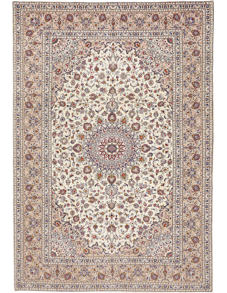 Hand Made Rug Kashan Persia 250x360 Ivory Beige