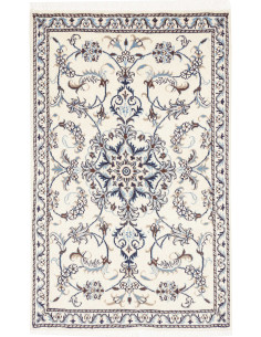 Tappeto Nain Kashmar Persia bianco grigio 85x138