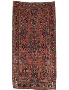 Hand Made Rug Antik Persia 70x135 Rust Red Midn