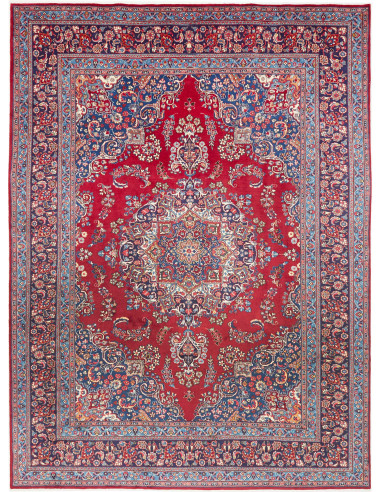 Rug Sabzevar Persia sky blue white 245x340